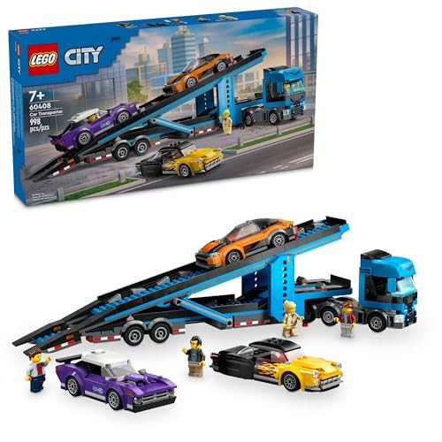 LEGO City Car Transporter Truck w/ Sports Cars Building Toy Set 998-Piece