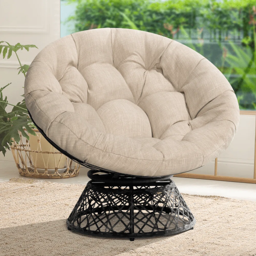 Bayou Breeze Ariyelle 37.4'' Swivel Papasan Accent Chair w/ Extra Thick Cushion Deal