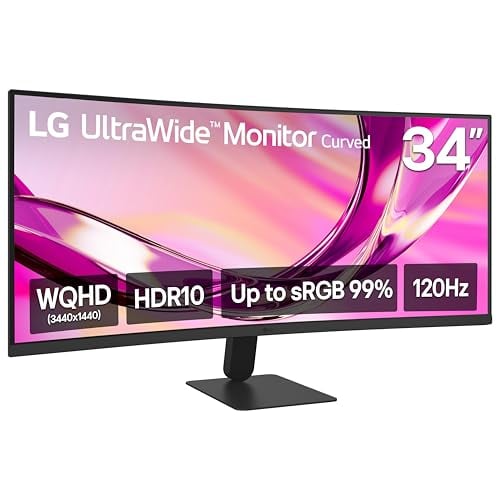 LG 34" UltraWide 3440x1440 QHD Curved IPS 120Hz HDR10 Monitor Deal