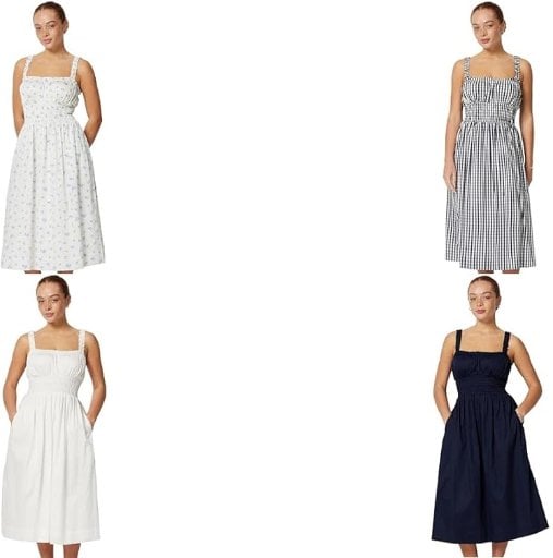 Amazon Essentials Women Woven Cotton Sateen Dress