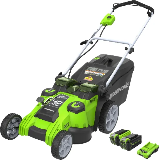 Greenworks 40V 20" Cordless Battery Dual Blade Push Lawn Mower with 4.0 Ah and 2.0 Ah Batteries Deal