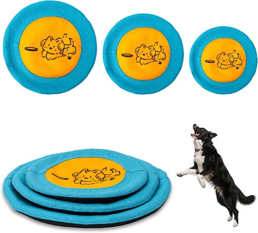 Bifeaw 3 Packs Nylon Interactive Dog Flying Disc