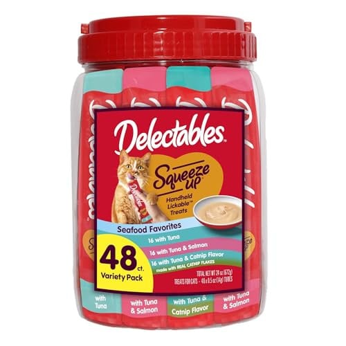 Hartz Delectables Squeeze Up Tuna with Salmon & Catnip Variety Pack 48 Tubes