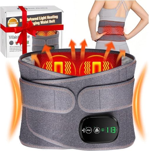 Cordless Heating Pad for Back with Massager, Smart HD Touchscreen, 3 Heat & Vibration, 3H Runtime Deal