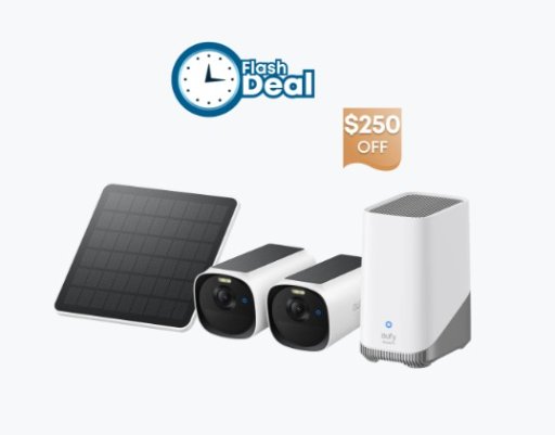 EufyCam E40 2-Cam Kit with HomeBase S380 and Solar Panel