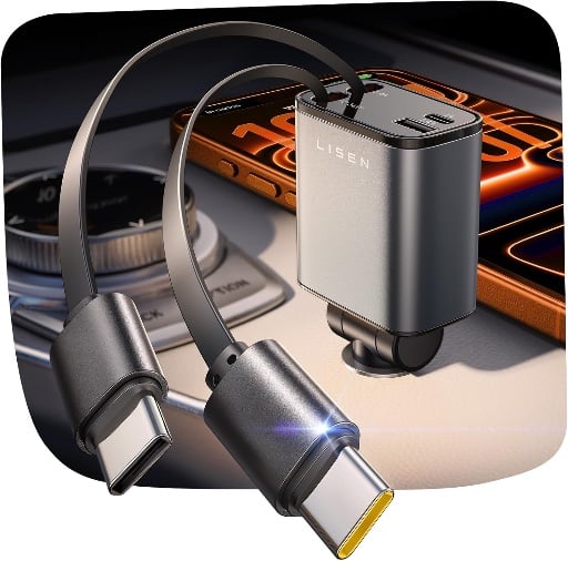 LISEN 75W Retractable Car Charger Deal