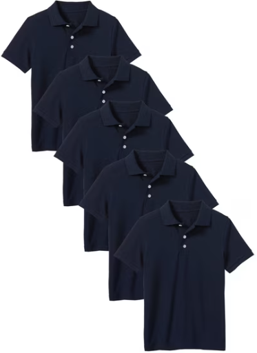 5-Pack School Uniform Tagless Polo T-Shirt for Little Boys & Big Boys Deal