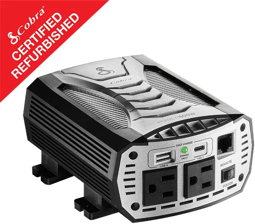 Cobra Power 500W Power Inverter Portable Car Charger Certified Refurbished Deal