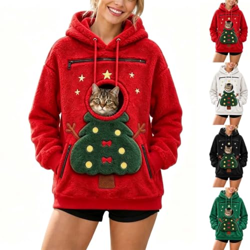 Pet Pouch Christmas Hoodie Sweatshirts