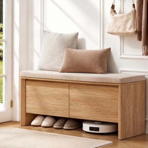 Amada 47.2 inch Shoe Storage Bench for Entryway with Cushion