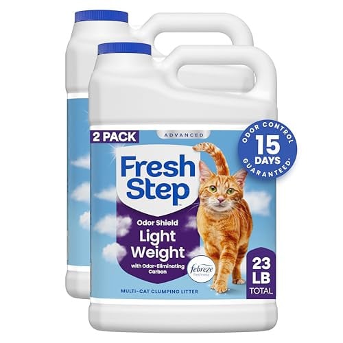 Fresh Step Advanced Odor Shield Light Weight Multi Cat Clumping Litter with Febreze 2-Pack Deal