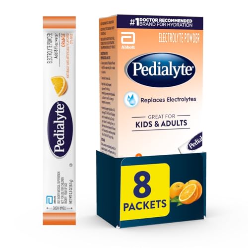 Pedialyte Electrolyte Powder, Orange, 8 Packets