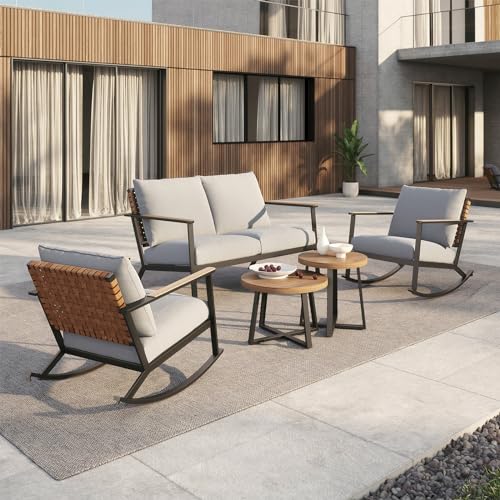 Grand patio 5-Piece Wicker Rocking Bistro Set Outdoor Deal