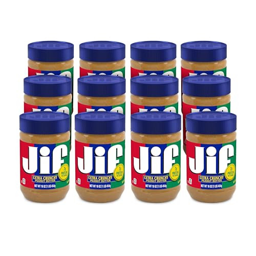 12-Pack 16-Oz Jif Extra Crunchy Peanut Butter