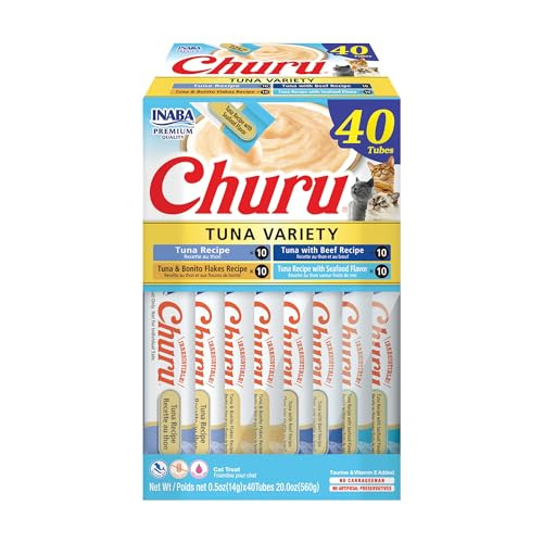 Inaba Churu Cat Treats Tuna Variety Box 40-Tube 0.5-Oz