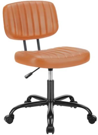 JHK Armless Office Desk Chair with Lumbar Support
