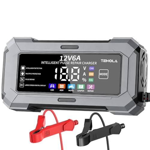 Temola 12V 6A Automatic Car Battery Charger & Maintainer
