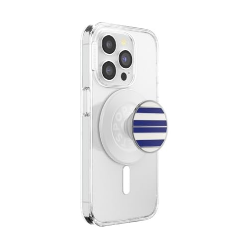 PopSockets Phone Grip for MagSafe, Magnetic Holder, Phone Stand, Navy Blue - Nautical Stripe Deal