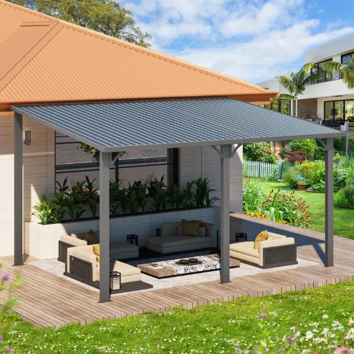 Hardtop Gazebo With Galvanized Steel Sloping Roof