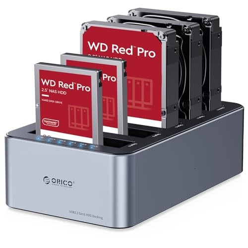 ORICO USB C 5 Bay Hard Drive Cloner/Duplicate Hard Drive Aluminum Docking Station