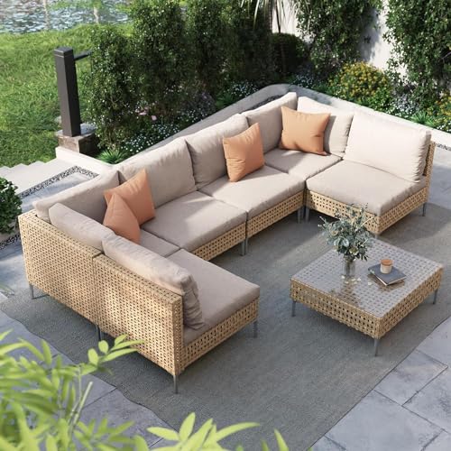 Grand patio 7-Piece Wicker Patio Furniture Set Deal