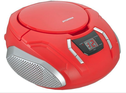 Sylvania Proscan Elite Portable CD Boombox with AM/FM Radio, Red