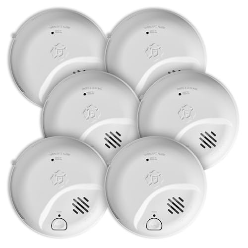 First Alert Smoke & Carbon Monoxide Alarm with Battery Backup 6-Pack