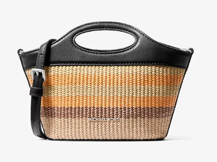Michael Kors Tatum Small Striped Woven Crossbody Bag Deal