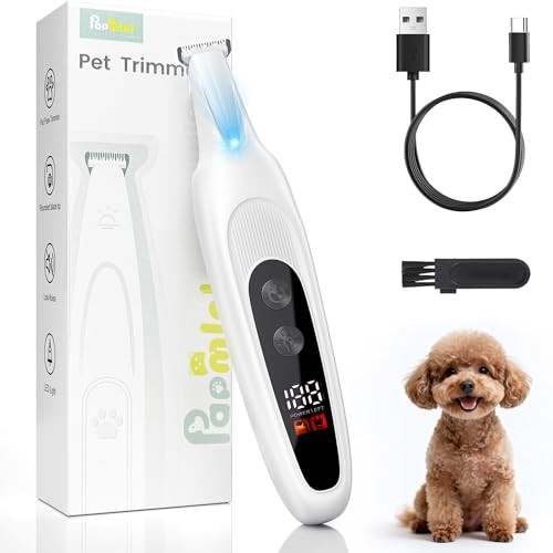 Papmini Rechargeable Dog & Cat Paw Trimmer w/ LED Light & 2-Speed Settings