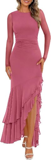 Long Sleeve Solid Ruched Bodycon Dress Deal