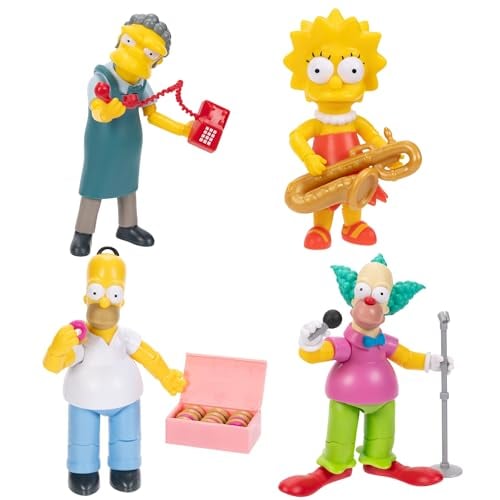 JAKKS Pacific Disney The Simpsons Action Figures 4-Pack 5-Inch Collectible Figures Wave 2