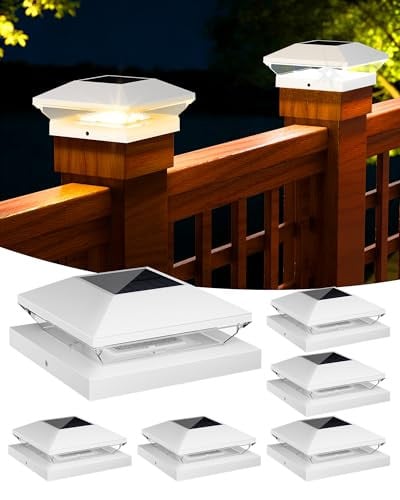 T-SUN Solar Post Cap Lights 4-Pack