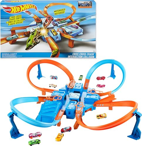 Hot Wheels Track Set with 1:64 Scale Toy Car