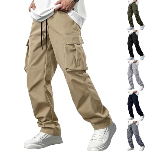 Wide Leg Relaxed Fit Cargo Pants with Pockets