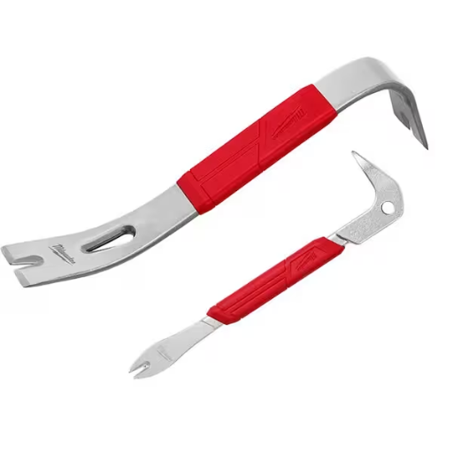 Milwaukee 12 in. Pry Bar and 9 in. Nail Puller with Dimpler (2-Piece)