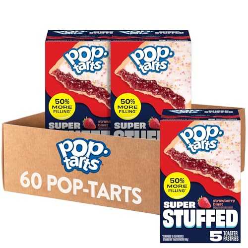 Pop-Tarts Super Stuffed Strawberry Blast Toaster Pastries 60 Count Deal
