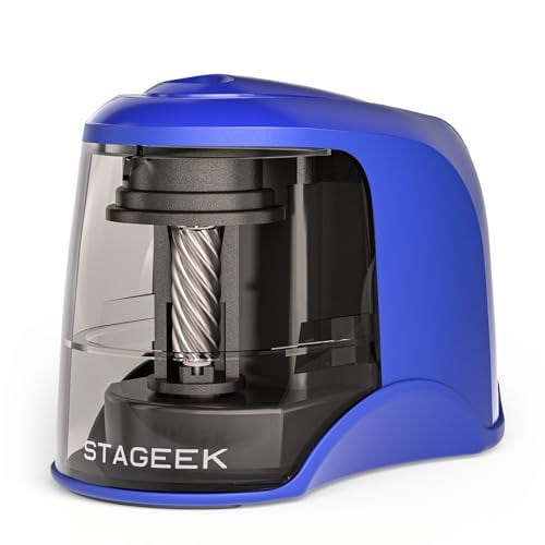STAGEEK USB or Battery Powered Electric Pencil Sharpener Blue