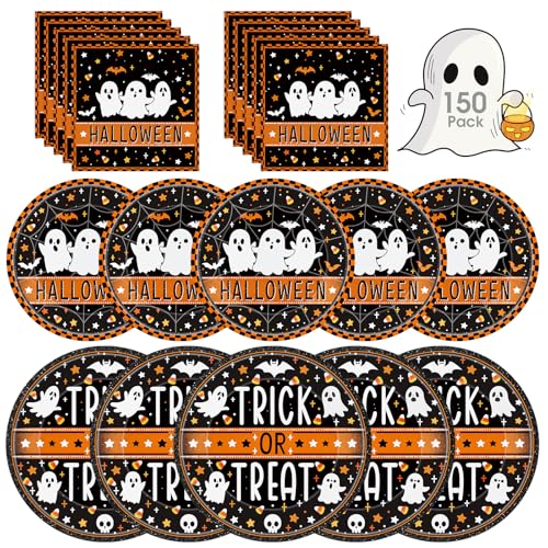 Happy Halloween Plates and Napkins Set 150 Pcs Deal