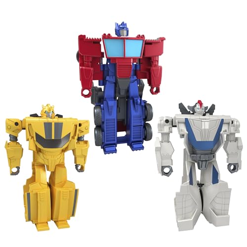 Transformers 1-Step Flip Heroes 3-Pack 4-Inch Wheeljack, Bumblebee, and Optimus Prime Action Figures