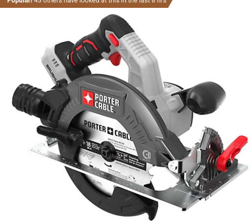 PORTER-CABLE 20V 7-1/4 in. Cordless Brushless Circular Saw Deal