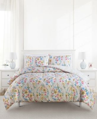 Enchante Accessories 3-Piece Reversible Printed Microfiber Comforter Set Deal
