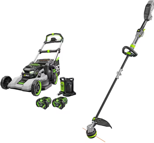 EGO POWER 1000 Series 22-inch Self-Propelled Mower with 2x 6.0Ah Batteries and 16-inch String Trimmer