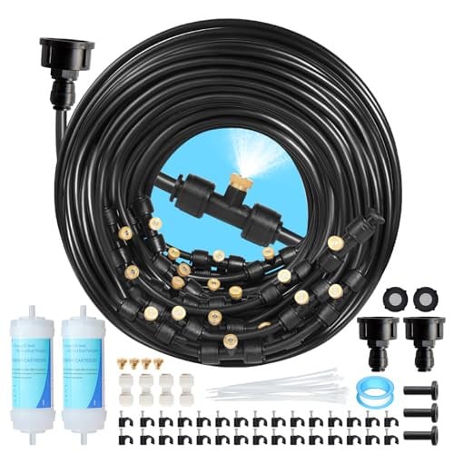 (Prime Deal) Eledom Cooling Misting Line 85Ft w/ 26 Brass Mist Nozzles Deal