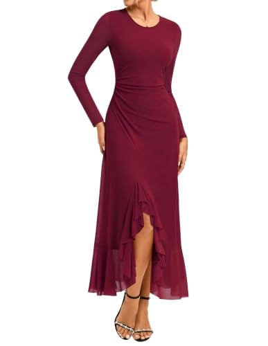 GRACE KARIN Women's Long-Sleeve Mesh Maxi Dress Deal