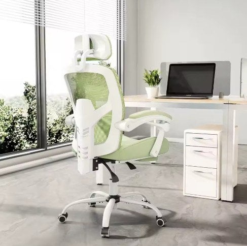 JHK Ergonomic Reclining High Back Black Mesh Gaming Chair with Footrest Lumbar Support Swivel Deal