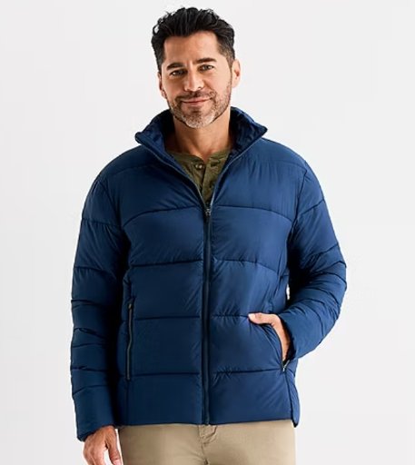 St. John's Bay Men's Water Resistant Midweight Puffer Jacket Deal