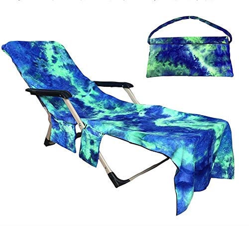 PJSNEW Microfiber Beach Chair Cover with Storage Pockets Deal
