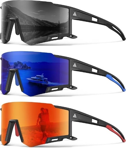 Sports Sunglasses UV400 Protection - 3 Packs