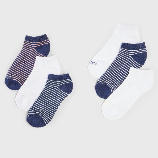 Nautica Women's Stripe Low Cut Socks 6-Pack