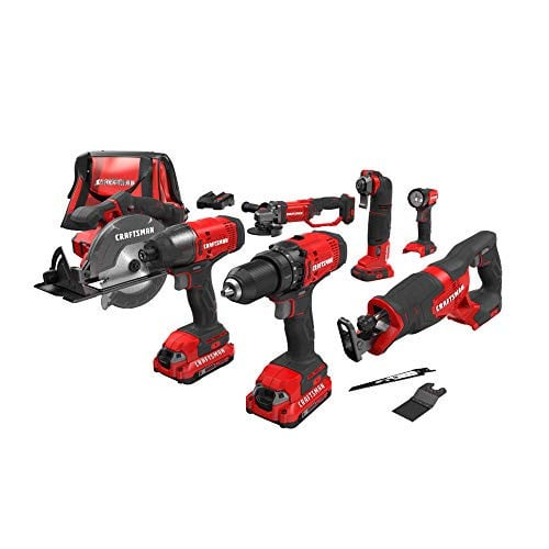 CRAFTSMAN V20 Power Tool Combo Kit, 7-Tool Cordless Power Tool Set with 2 Batteries and Charger Deal